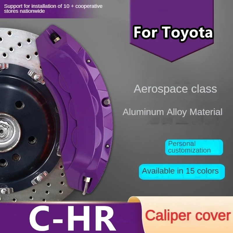 For Toyota C-HR Car Brake Caliper Cover Front Rear 3D Aluminum Metal Kit Fit CHR 2.0L 2018 2020 E-CVT 2021 2022