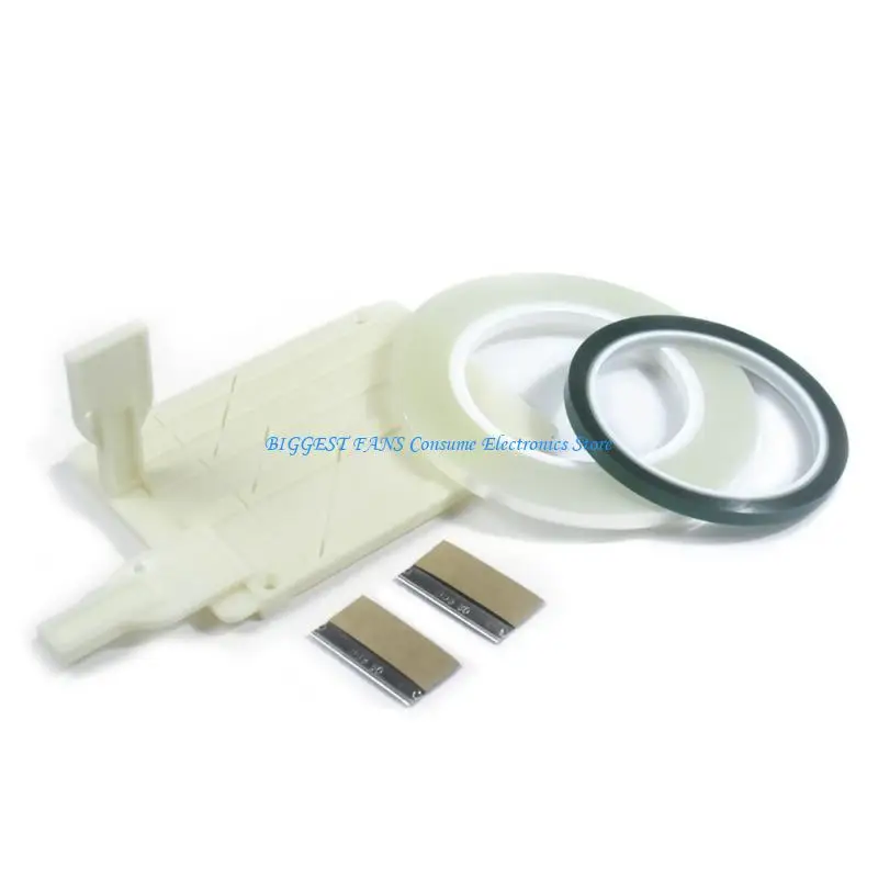 F68B 1/4 10inch Tape Splicing Block Opening Cassettes Tape Splicing Set with 2 Fixers