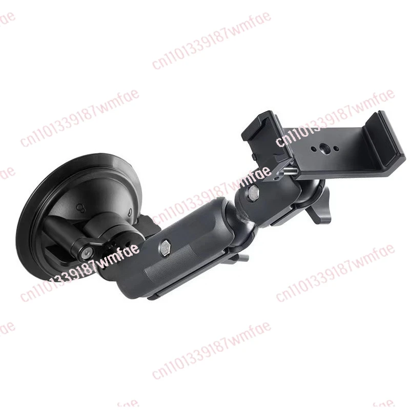 Car phone holder for car dashboard windshield phone holder with double socket arm and phone clip