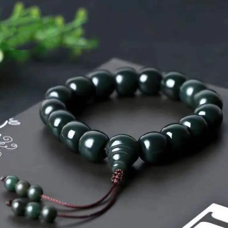Hotan Sheep Fat Jade - Beads Fine Material Antique-Style Buddha Pagoda Bead Bracelet Men And Women