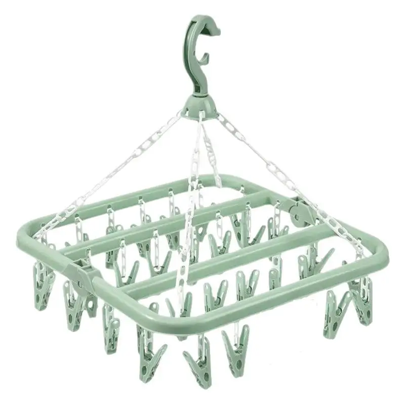 

Circular hanger with multiple clips for shrinking travel clothing space, indoor underwear and pants rack