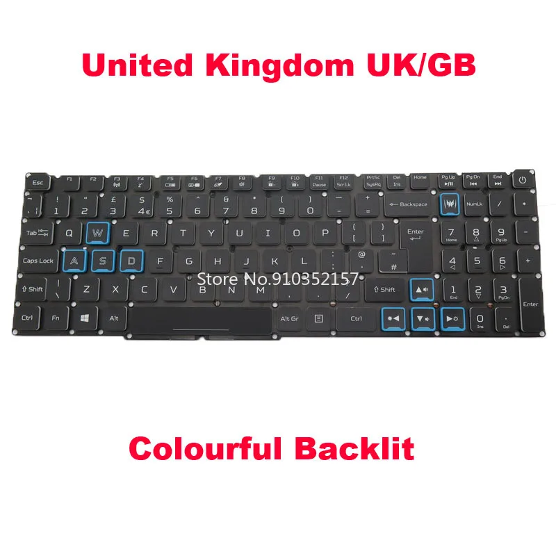 US UK SP Colourful Backlit Keyboard For ACER Predator Helios 300 PH315-53 PH315-54 PH317-54 N20C3 LG5P_N90BL ACM18K3UK ACM18K3U4