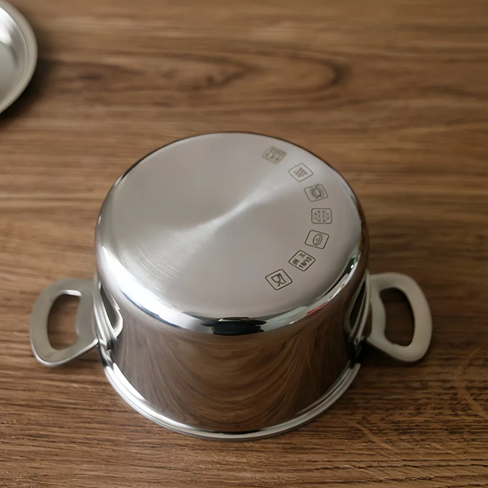304 Stainless Steel Mini Milk Pot 10CM Double Handle Small Cooking Pot Rust-resistant Thickened Bottom Baby Food Pot Butter view 3