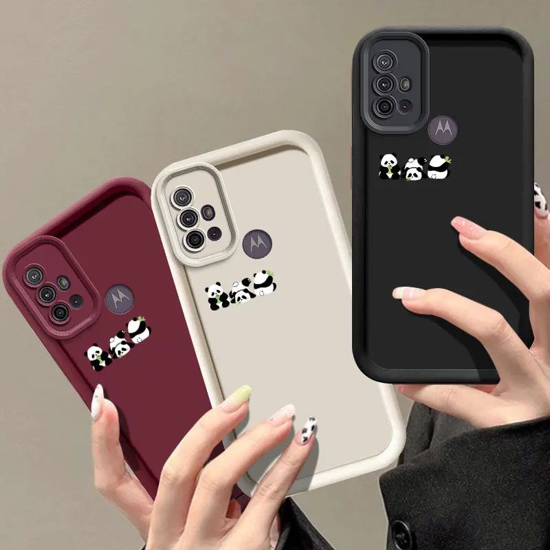 G20 Three Pandas Sky Eye Ladder Phone Case For Motorola Moto G20 Cover