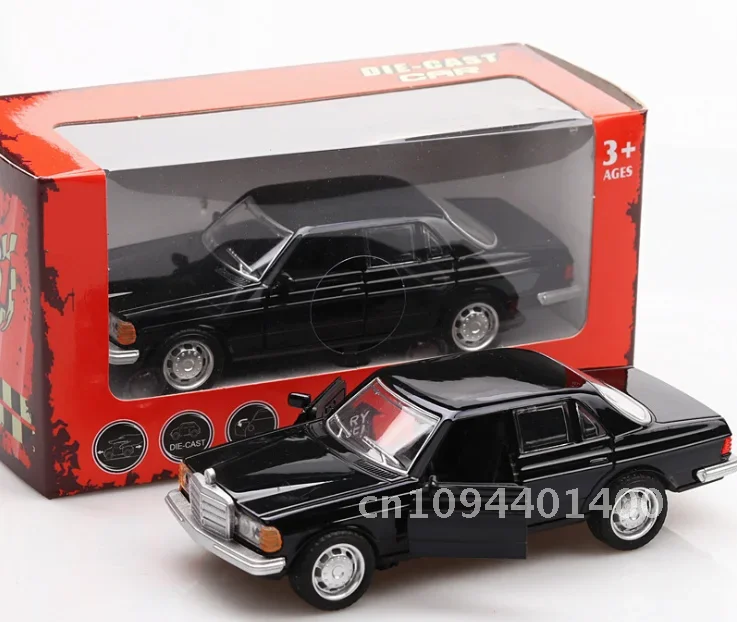 1/36 E-Klasse W123 Klassisches Auto Retro-Autos Zurückziehen Funktionsmodell 2 Türen geöffnet Simulation Kinderspielzeug mit Originalverpackung