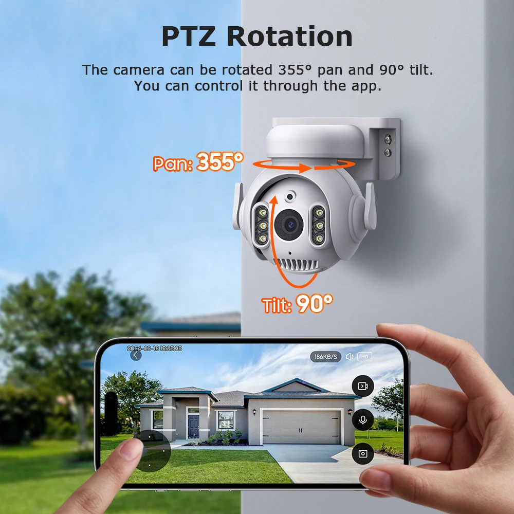 INQMEGA-cámara de vigilancia Tuya de 5MP, Monitor WiFi, Smart Home, Alexa y Google Home, cámara de seguridad de seguimiento automático para