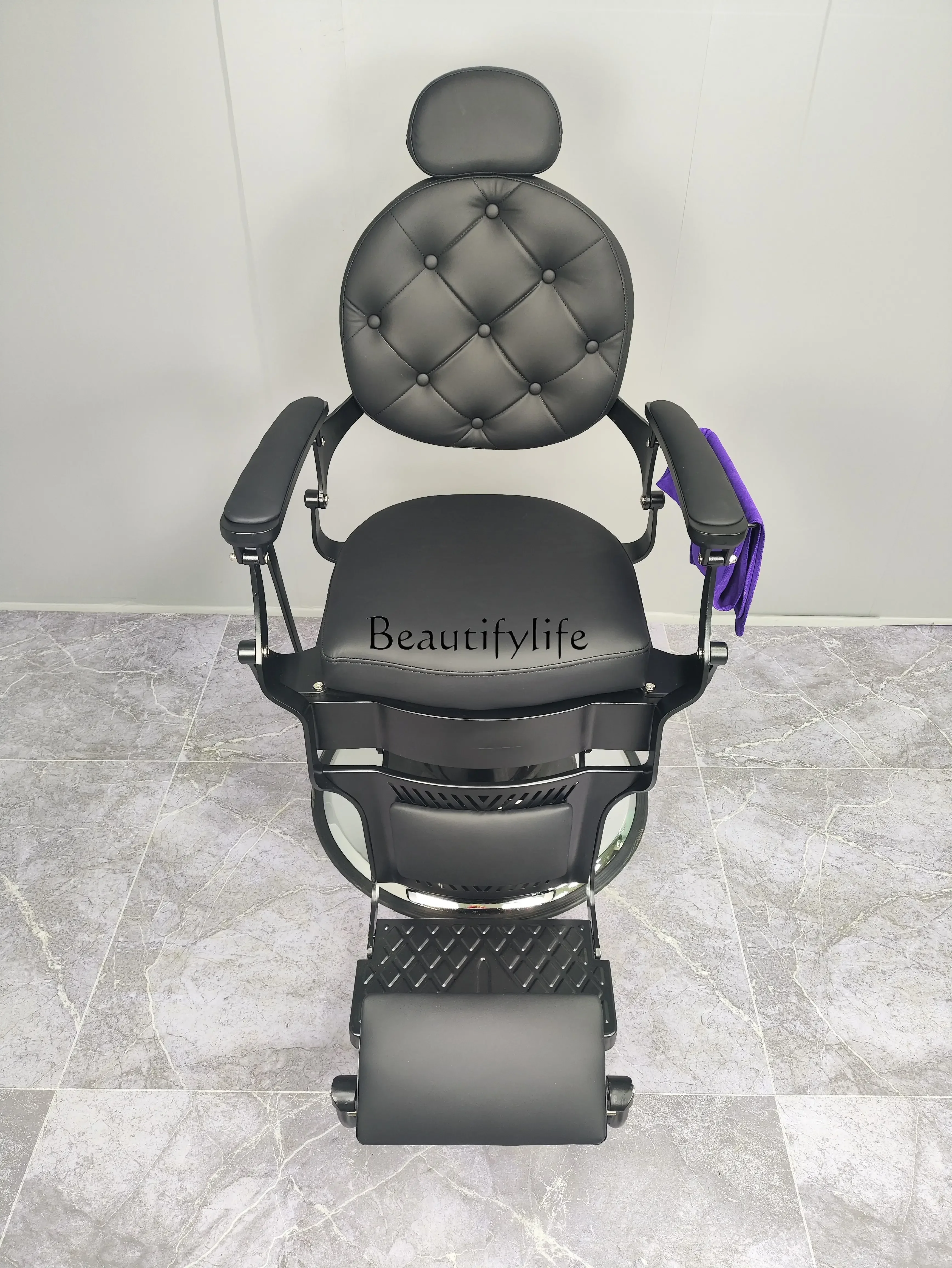 

Men's Oil Head Hair Cutting Chair Adjustable Rotating Shape Put down Shaving