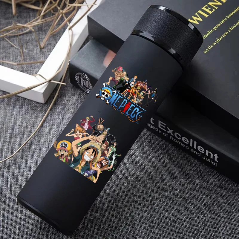 One Piece 304 Stainless Steel Thermos Cup Pattern Luffy Roronoa Zoro Action Figure High Capacity 500ML Drinking Water Bottle view 4