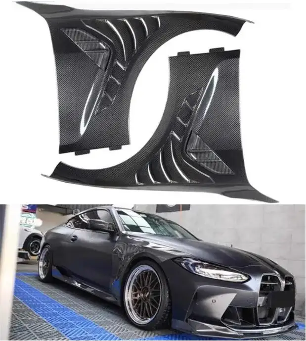 For BMW G80 G82 M3 M4 2021 2022 2023 2024 Real Dry Carbon Fiber Front Fender Vent Side Air Outlet Intake Duct Trim Bodykit