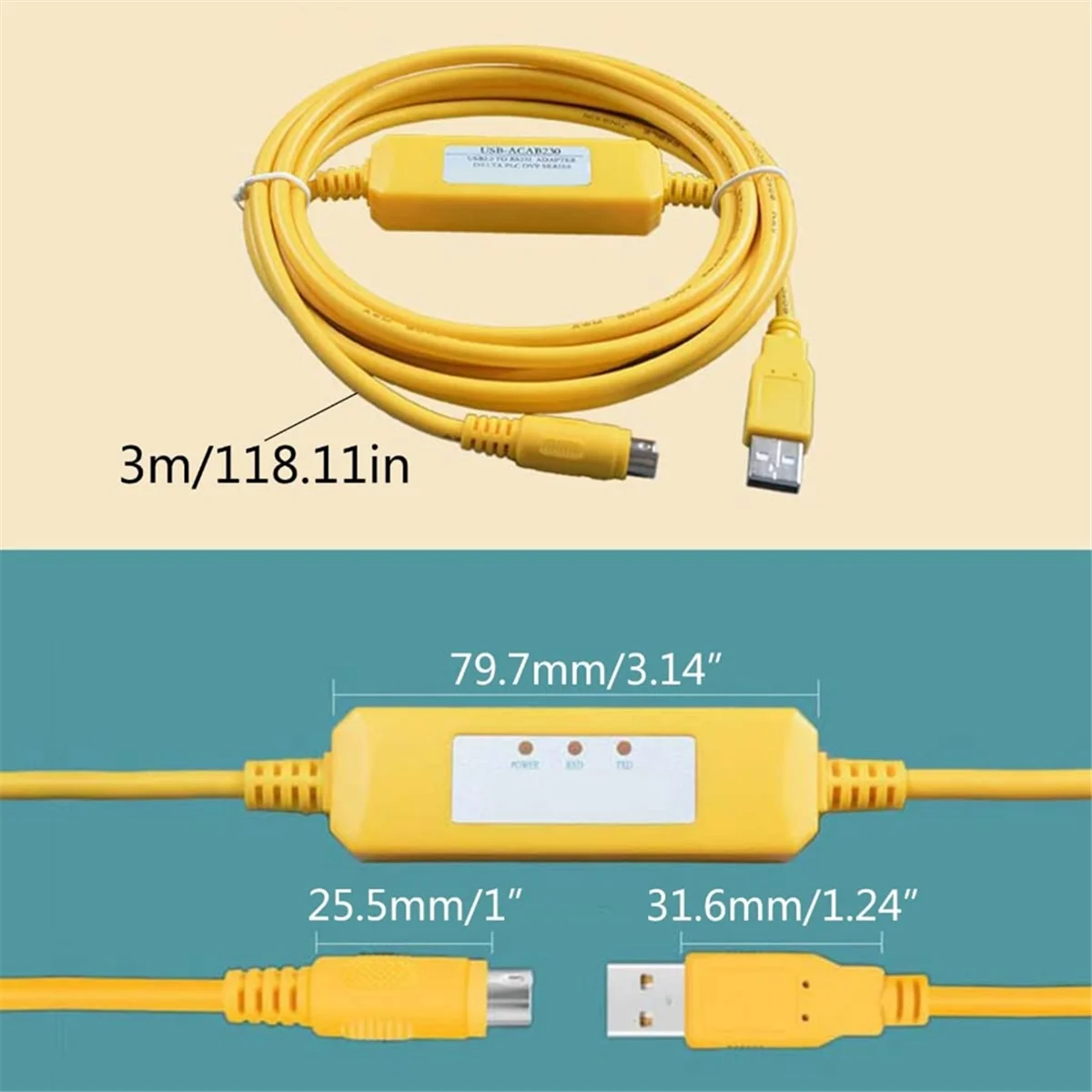 Sust-aUSBACAB230 pour câble de programmation PLC câble série EX ES EH EN USB-ACAB230 adaptateur PLC USB2.0 vers RS232