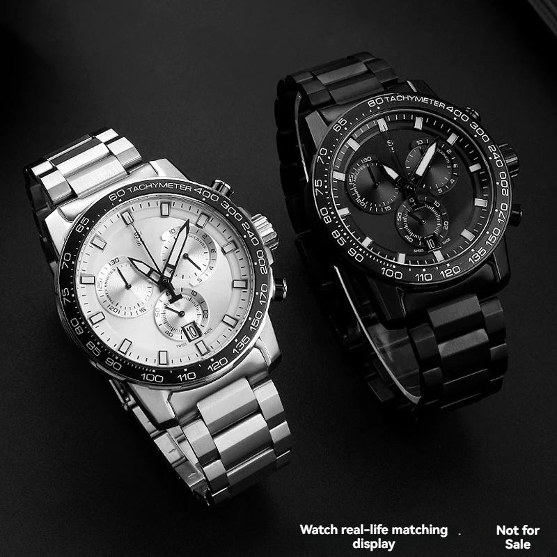 For Tissot T125 Speed Date 1853 Stainless Steel Watch Band 22mm | Replacement Bracelet T125617A|Black Samurai Steel Chain Strap