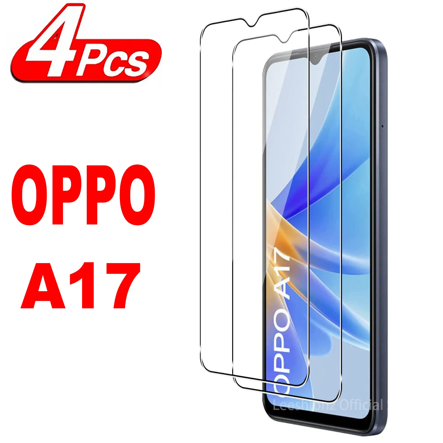 For OPPO A17 A17K, HD Tempered Glass Film 2/4Pcs 9H Screen Protector