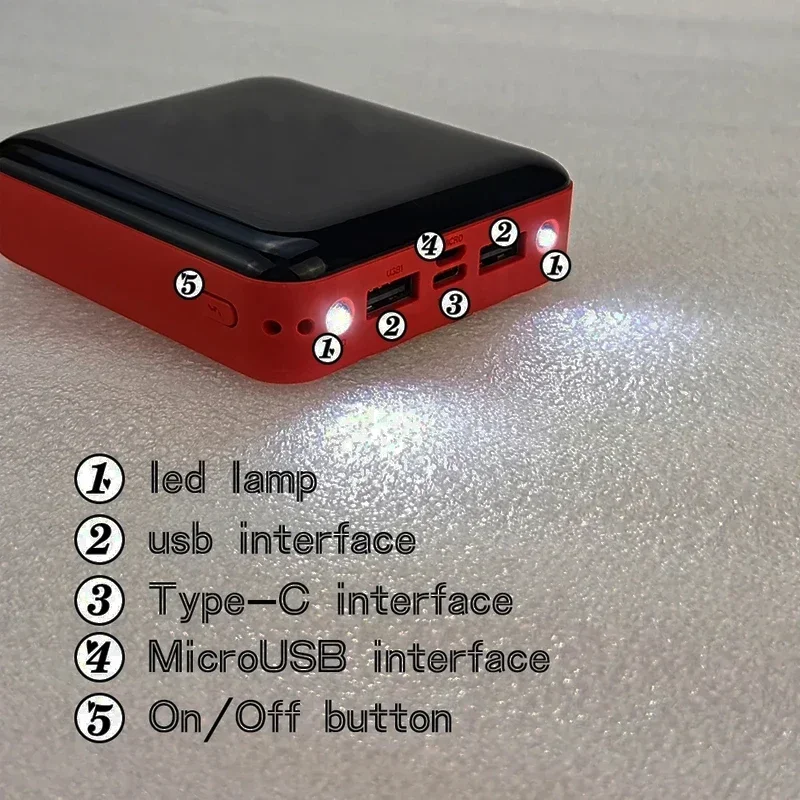 New Mini Comes with Four-Wire Power Bank 20000 MA Large Capacity Mobile Power Supply