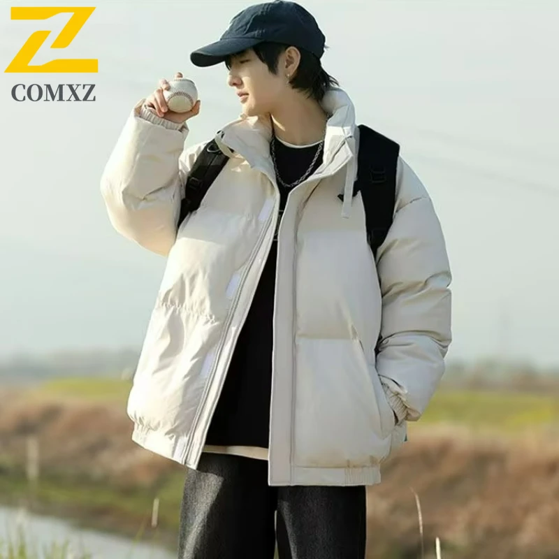 

2025 New Padding Coat Men Winter Fashion Quilted Stand Collar Parkas Hiking Loose Fit Windproof Cotton Coat Plus Size M-8XL