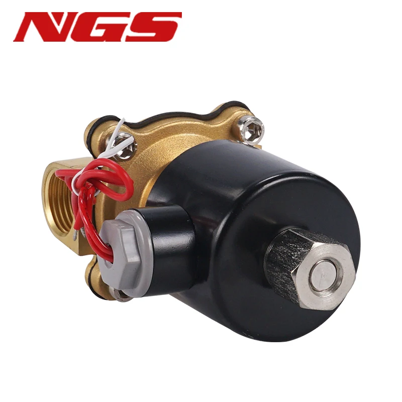 2K/2W025 220V 110V 24V 12V Normally Open (NO) Brass Electric Solenoid Valve For Water Air Oil 1/4 3/8 1/2 2W160-15K 2W040-10K