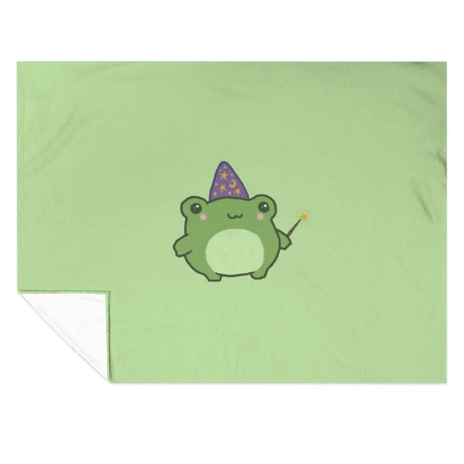 

Chubby Frog Wizard: Cottagecore Kawaii Toad with Magic Wand, Purple Cap, Ideal Fantasy Gift for Teens and Kids Throw Blanket