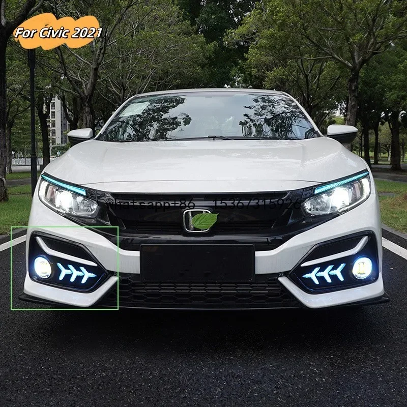 MRD for Honda Civic 2021 Daytime Running Light Front Bumper DRL Civic 10 Gens with Three Colors Factory Directly Supply