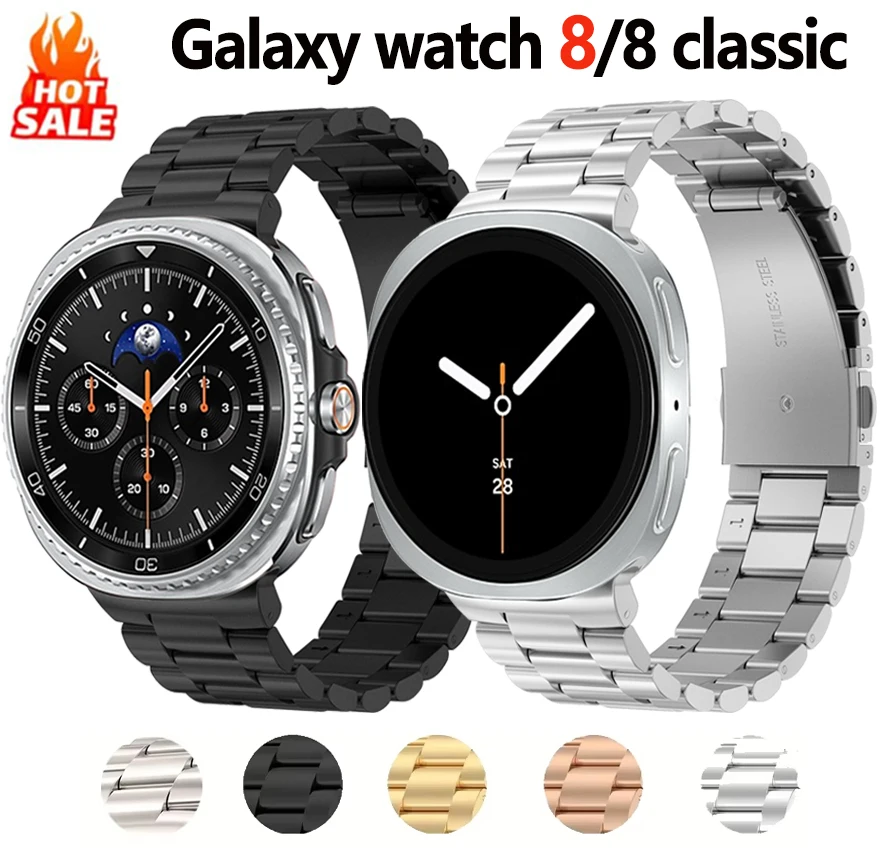 Luxury bands for Samsung Galaxy watch 8 strap 40mm 44mm Accessories Sturdy stainless Bracelet correa galaxy watch 8 classic 46mm