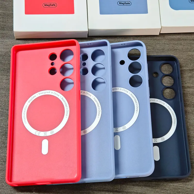 Luxury Magnetic Case For Samsung Galaxy S25 Ultra Plus S25Ultra S25+ Case Liquid Silicone Cover Silky Soft-Touch Protective Case