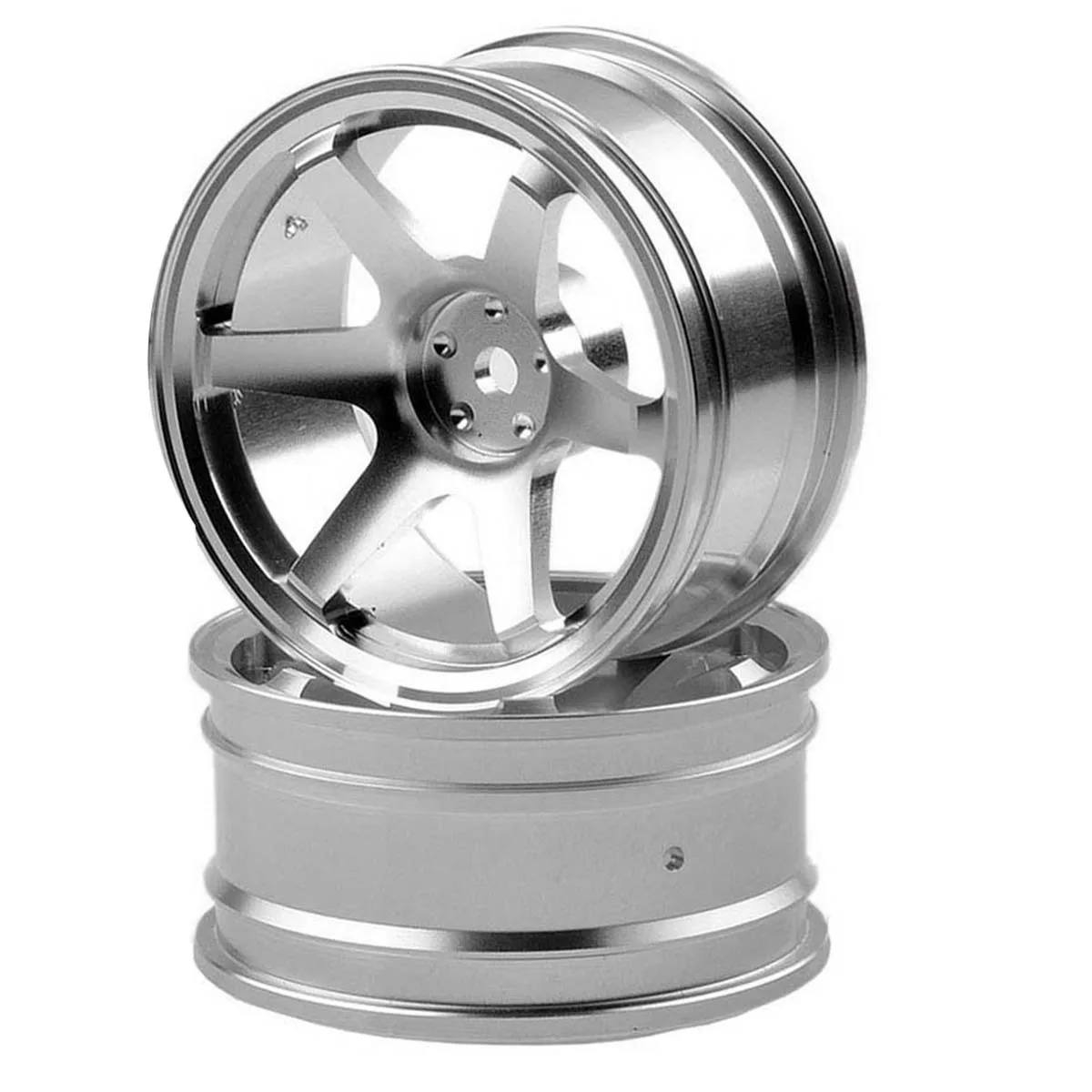 APPLIA-6 Spoke RC Car Parts Wheel Rim For RC 1/10 On-Road 1052 Drift Sakura TE37+ Silver