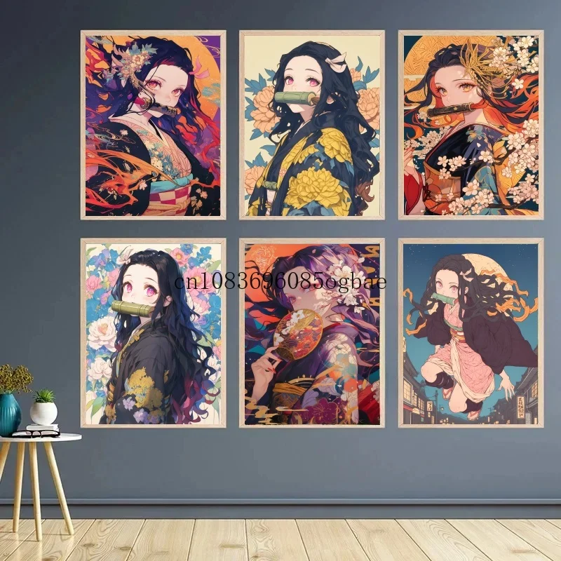 

Japanese Anime Demon Slayer Wall Art Poster Kamado Nezuko Home Decor Prints Living Room Bedroom Canvas Painting Mural Gifts
