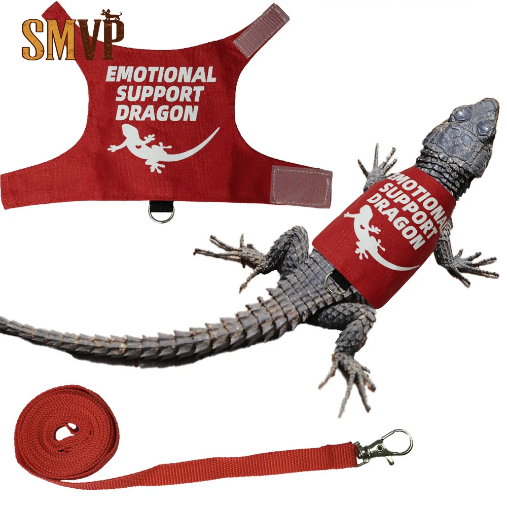 

Pet Lizard Leash Harness with Dragon Wings Soft Padded Reptile Vest Hook Loop Adjustable for Small Pet Costume Clothes Pet Items