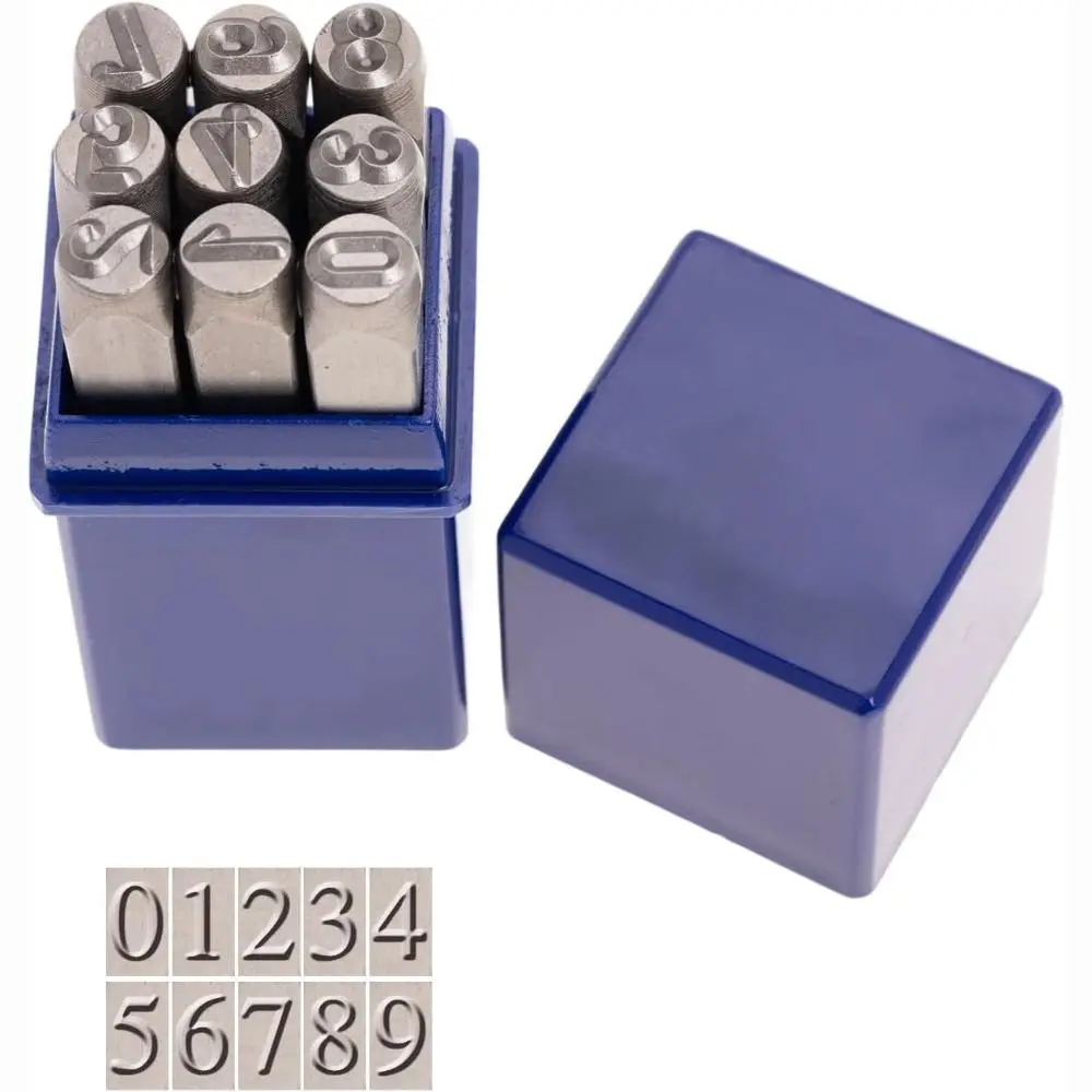 Stamping Tools 3-12.5 mm Digital Letter Stamp Steel With Plastic Case Metal Punch Number Stamp DIY Craft