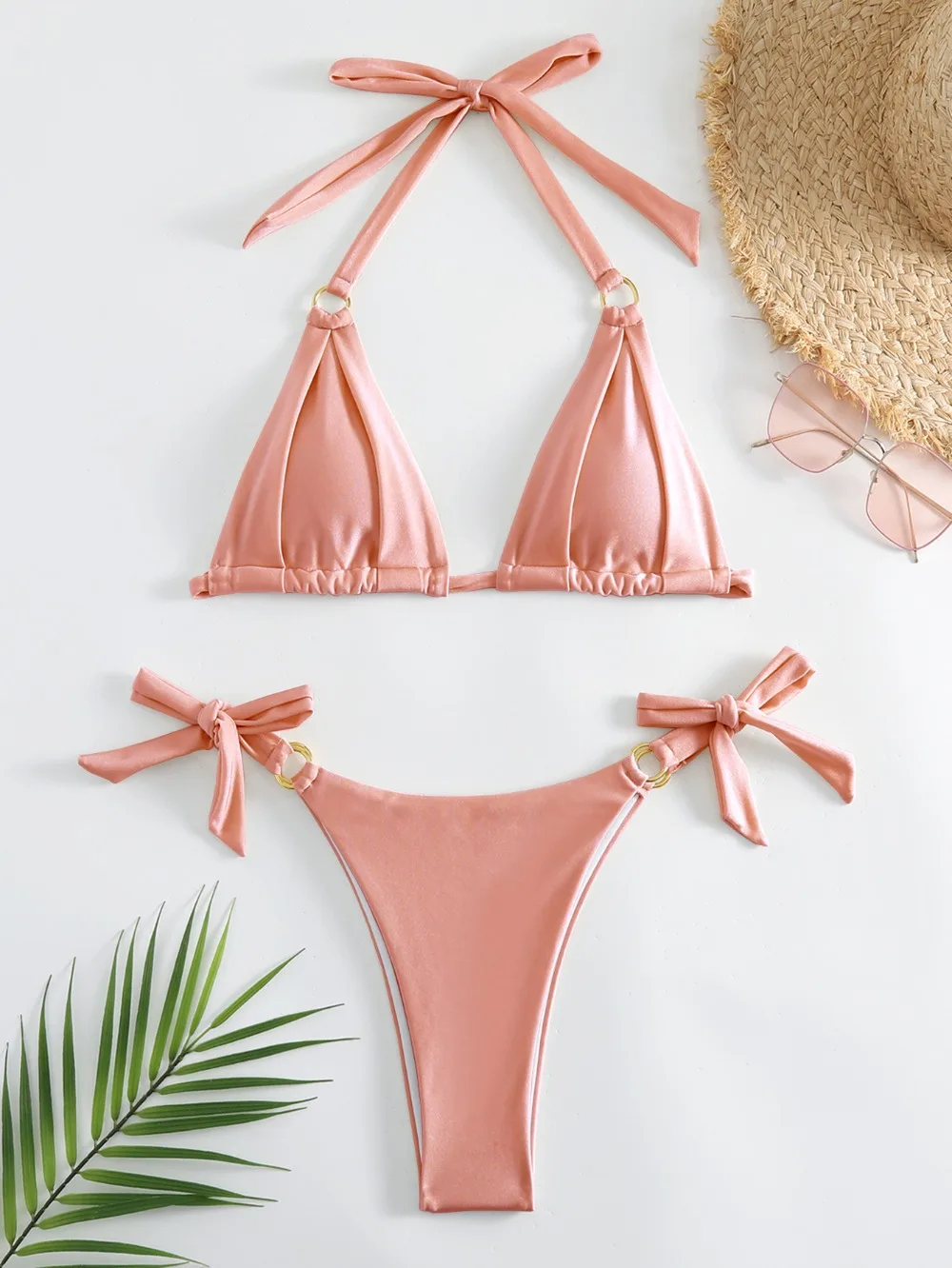 

Lace-Up Bikini 2025 - Crisscross Back & High Waist | Women Swimsuits & Maillot de Bain Femme | Summer Vacation Outfit