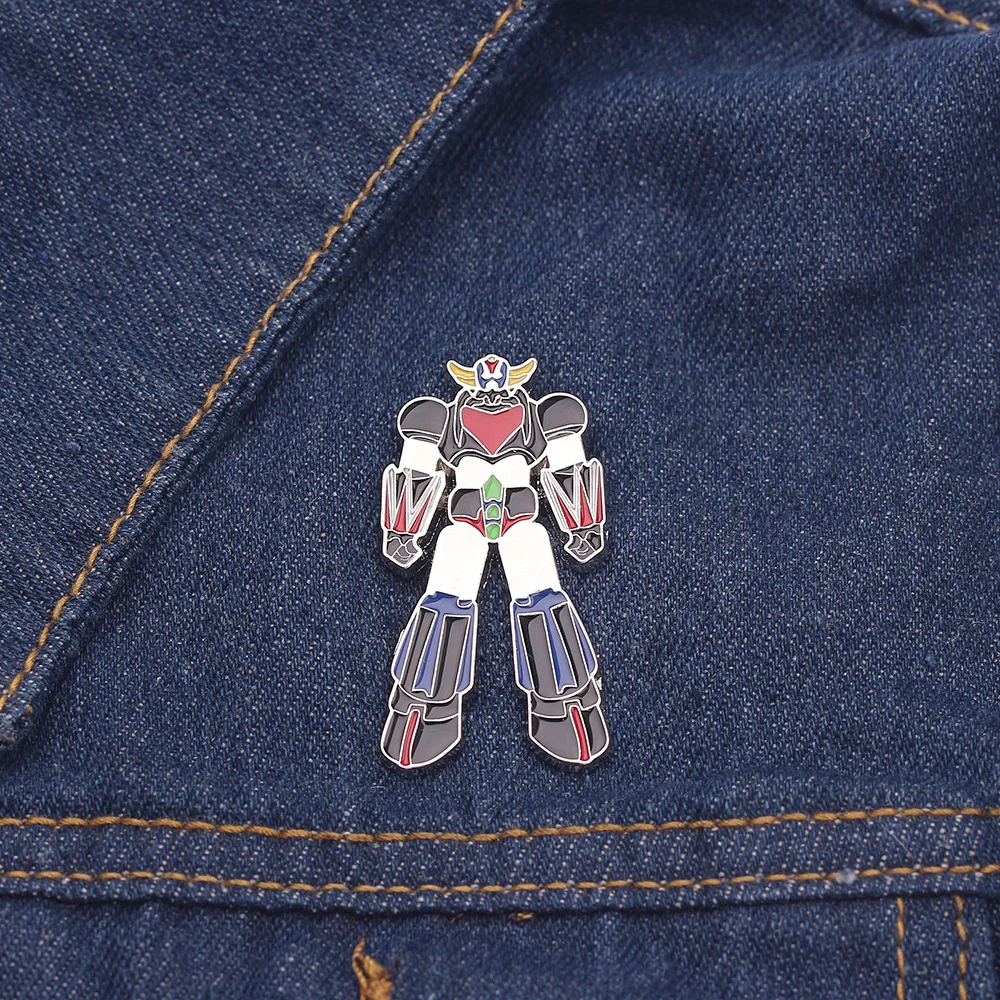 Anime Mazinger Z Robot Enamel Brooch Cute Funny Cartoon Metal Badge Lapel Coat Backpack Hat Pin Cosplay Jewelry Accessories Gift