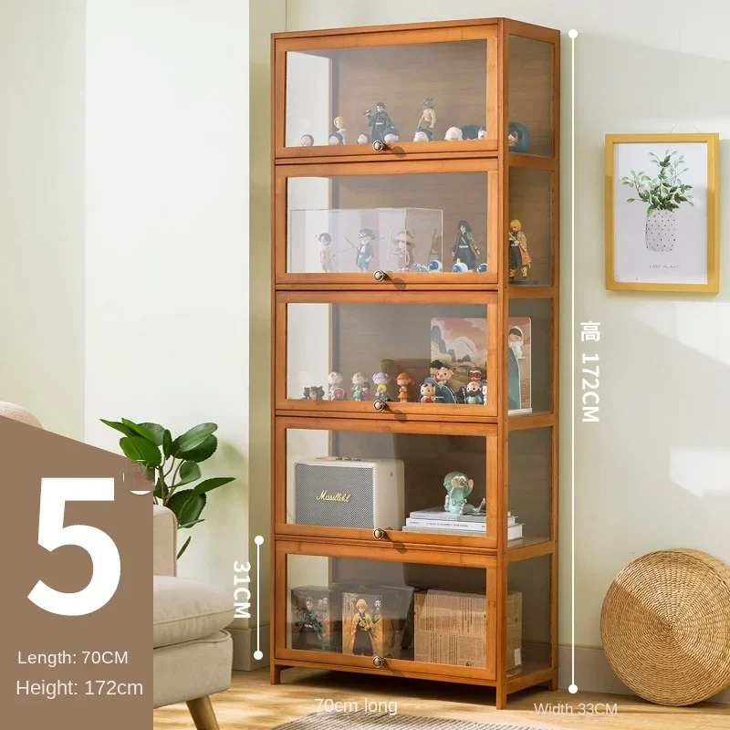 Display Cabinet for Figures Acrylic Transparent Dustproof Display Case Living Room Storage Box Commodity Shelf Bookcase Shelving