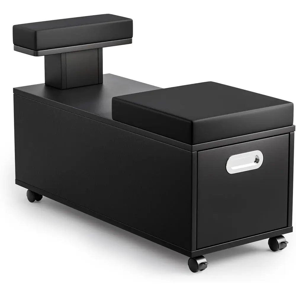 

Pedicure Cart with Foot Bath Trolley, Storage, Rest, Chair Stool, Manicure, Foot Massage, Spa Cart with Locking Wheels, Black