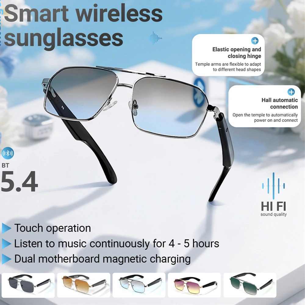 LIGE 女性男性メガネメタルフレーム偏光レンズハンズフリー - Smart Audio Glasses Bluetooth Polarized のレビューと価格