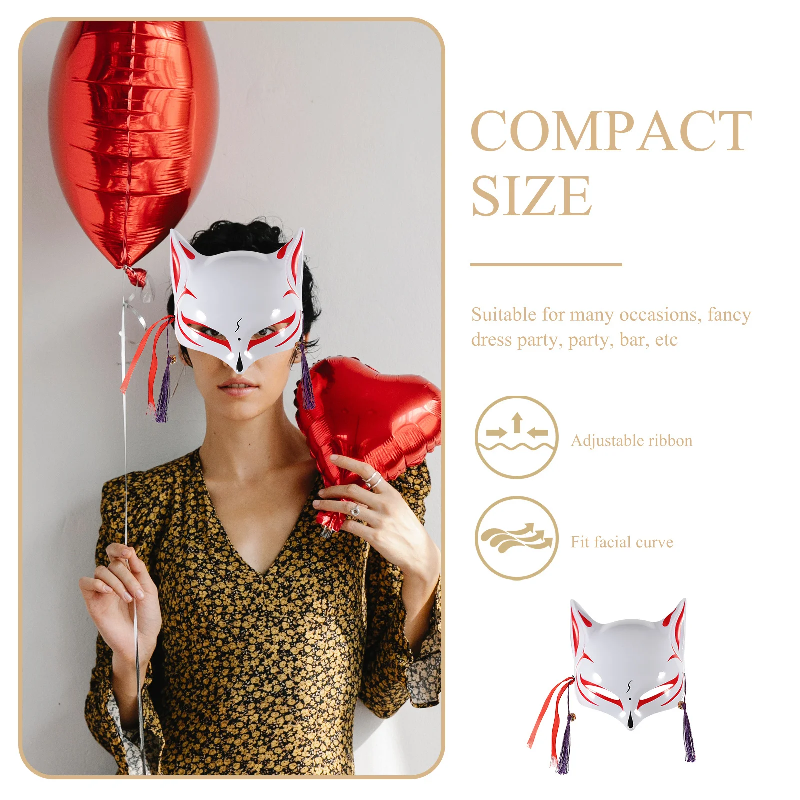 

1Pcs Foxes Shape Half Face Mask Comfortable Adults Costume Party Masquerade Prop Practical Creative Face Cover