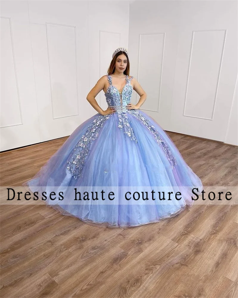 2022 قبالة الكتف فساتين Quinceanera الأميرة مشد فستاين سهرة/فساتين الحفلات ثلاثية الأبعاد الزهور الدانتيل الحلو 16 فستان عيد ميلاد Vestido 15 Años