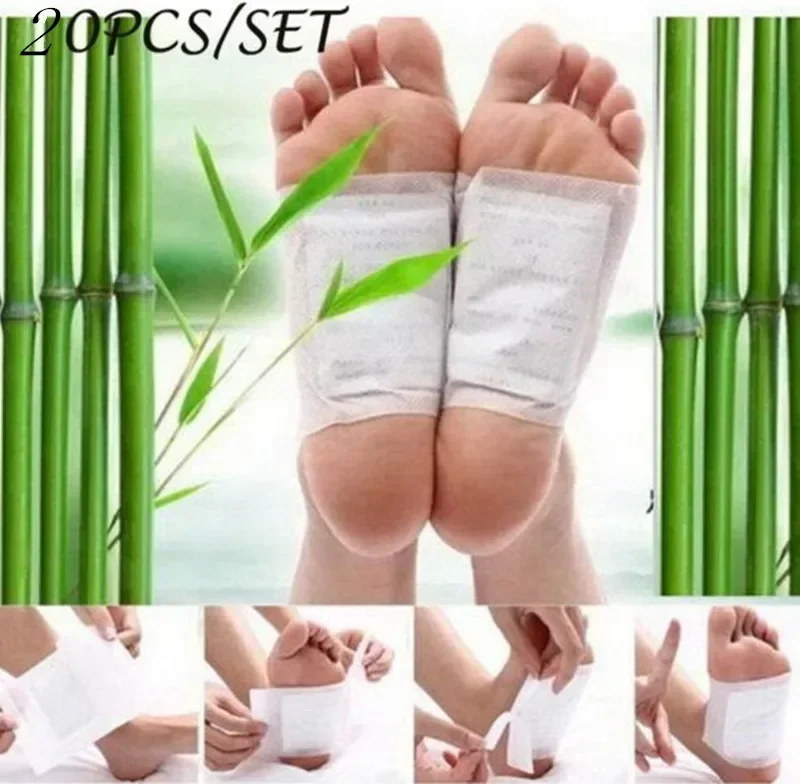 20pcs=(10pc Patches+10pc Adhesives) Detox Foot Patches Weight Loss Pads Body Toxins Anit Cellulite Herbal Adhesive Slim Patch