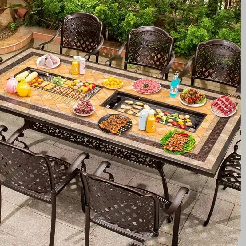 Nordic Courtyard Modern Luxury Outdoor Tables Lounge Sectional Outdoor Tables Minimalist Luxury Arredo Giardino Home Furniture