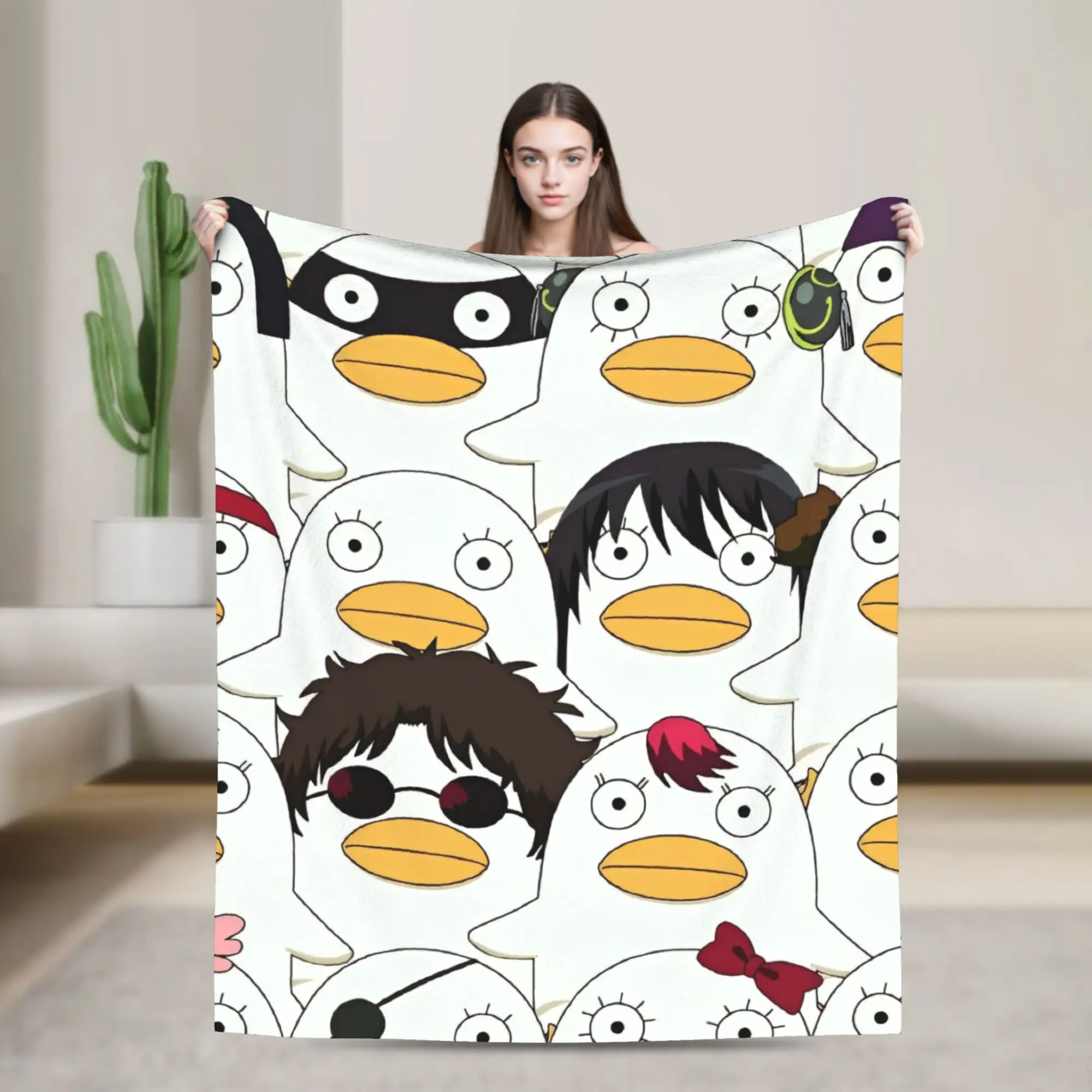 Gintama Fleece Blanket Science Fiction Comedy Customized Throw Blanket for Home 125*100cm Bedspreads,