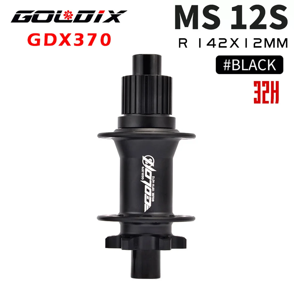 GOLDIX GDX370 Nabe Ratsche 36T HG XD MS Scheibenkarte Bremse Mountainbike Nabenlager Fahrradnaben 32 Löcher Schwarz 8/9/10/11/12 Geschwindigkeit