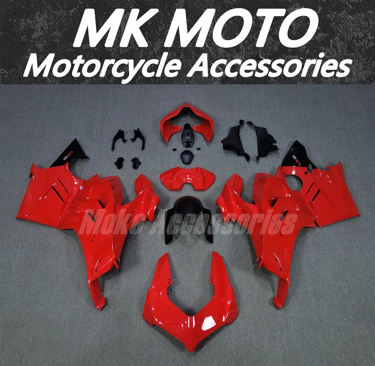 

Moke moto Motorcycle Fairings Kit Fit For Panigale v4s v4r 2023 2024 Bodywork Set Abs High Quality Injection Abs Black Red New