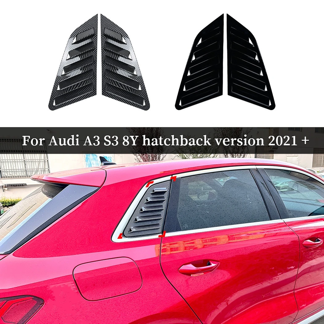 

For Audi A3 S3 8Y hatchback version 2021 + Car rear window shutters car stickers spoilers exterior decoration accessories