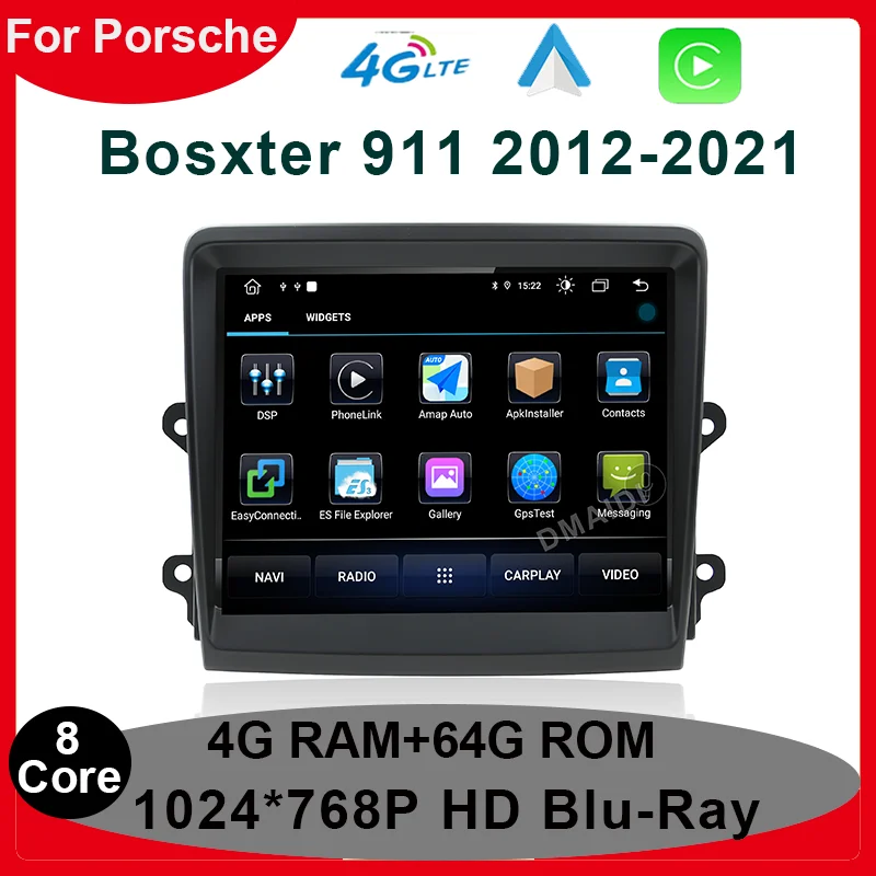 

For Porsche 718 Boxster 911 2012-2021 Android 10 8Core 4+64GB Car Radio GPS With IPS HD Screen DSP 4G Carplay 4GLTE