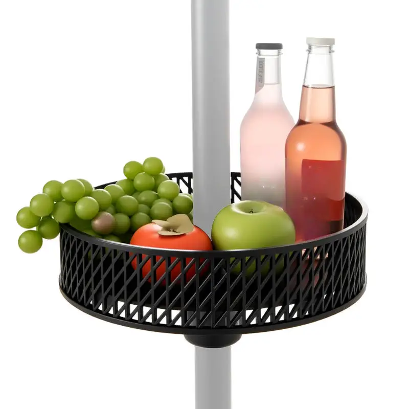 

Patio Umbrella, Outdoor Market Umbrella With Adjustable Tilt, Storage Tray And Pole, Sun Shade Canopy For Terrace, Cafe, Poolside