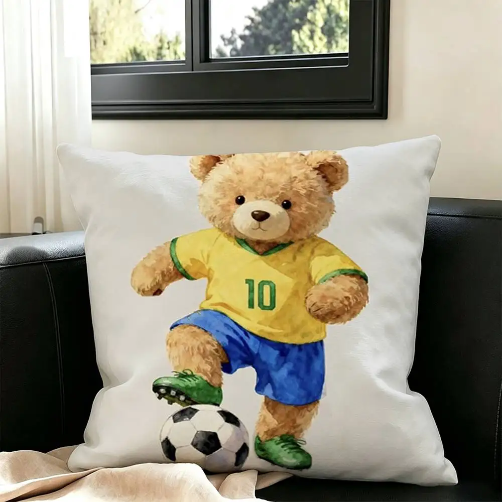 Cool b-Baron Filou Bear-R  Square Double-Sided printed Pillow Case Bedroom Bedside Pillow Sofa Cushion Cover