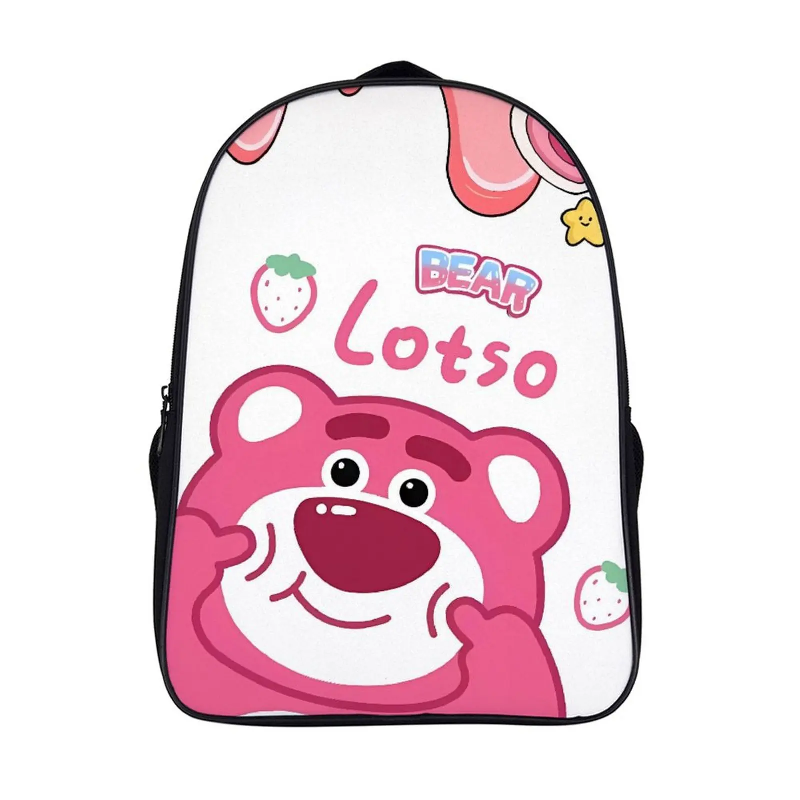 Fashion Student's Backpack Cartoon Toy Story Lotso School Bag 16 Inch 2 Compartment Backpack Student Schoolbag