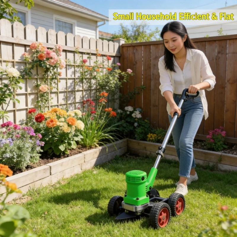Plug-in Corded Hand Push Electric Lawn Mower, Multifunctional Compact Household Garden Grass Cutter
