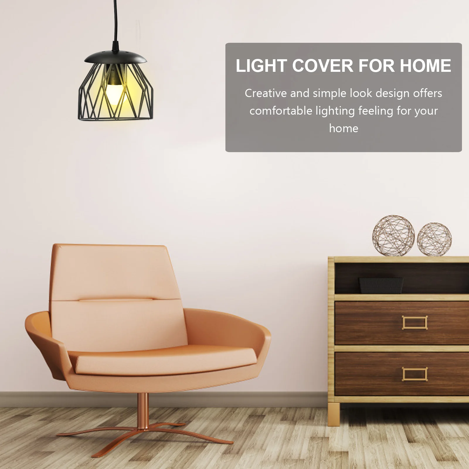 Lampada Paralume in ferro battuto Accessorio chic Soffitto wireless creativo cavo Decorazione nera Fornitura Copertura pendente