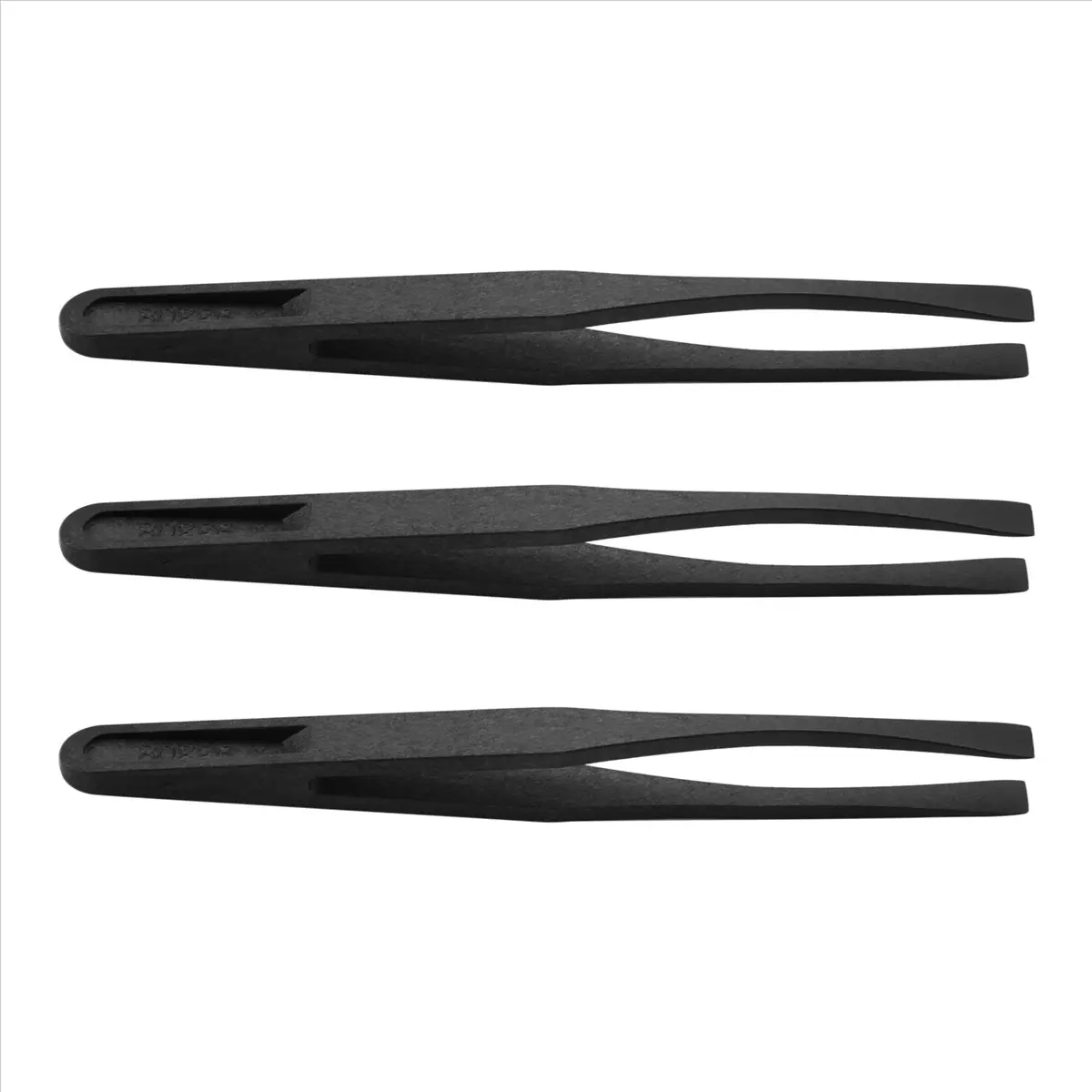 A Supernew-115Mm Tip Black Plastic Anti-Static Tweezers 3 Pcs