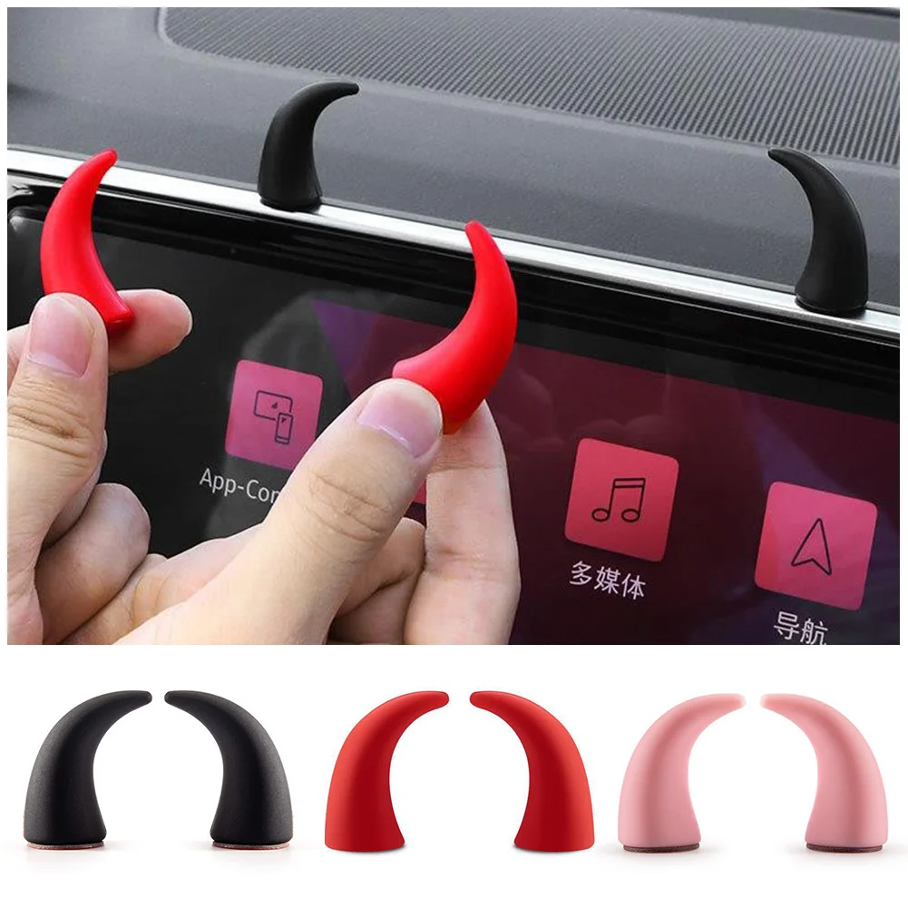

2-Pack Mini Devil Horn Stickers - Cute Car Interior Accessories for Steering Wheel & Air Vents