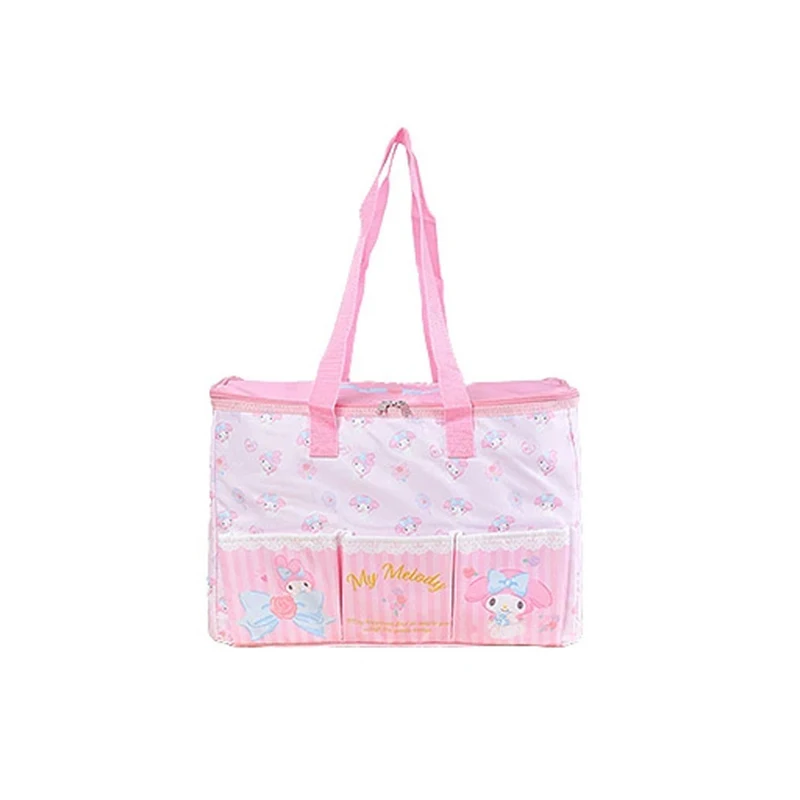 Sanrio Kawaii Cinnamoroll Picnic Bag Kuromi My Melody Large Capacity Portable Shopping Bag Cartoon Cute Anime Insulated Bag Gift