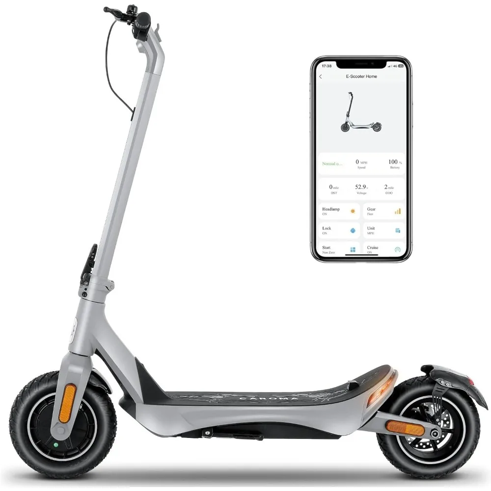 

Electric Scooter, Peak 850W Powerful Motor, 30 Miles Long Range and 36 MPH Top Speed, Turn Signal & Cruise Control
